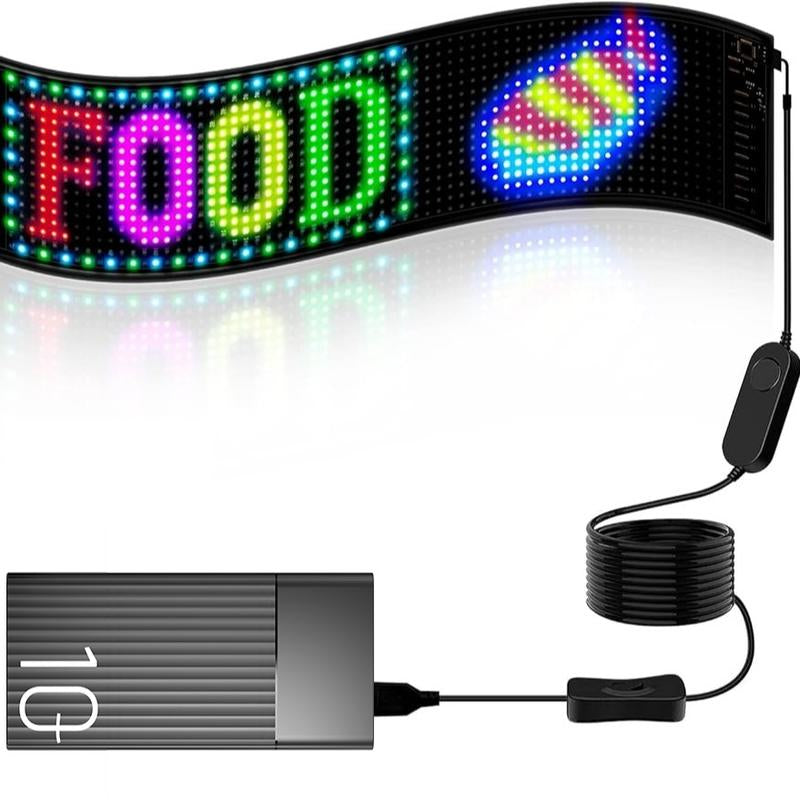 Noahtec Programmable Bluetooth-Controlled 5V LED Store Sign with Custom Text and Animation - IP66 Waterproof for Retail, Automotive, and Hospitality Applications