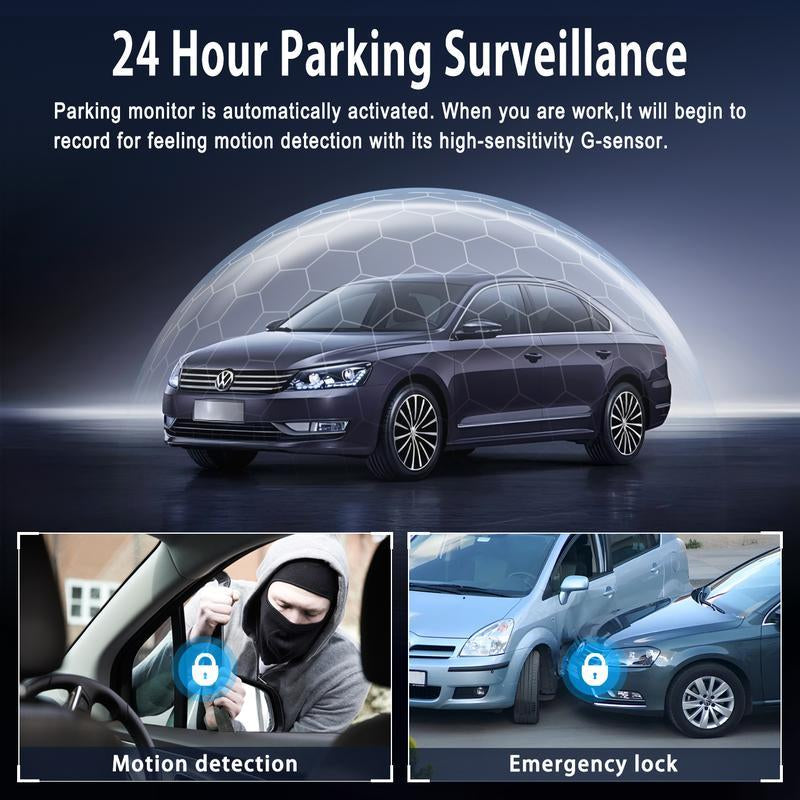 4 Channel Car Dash Cam 1080P DVR with 64GB Memory Card Full HD 3.16-Inch Screen Night Vision Parking Mode Car Video Surveillance