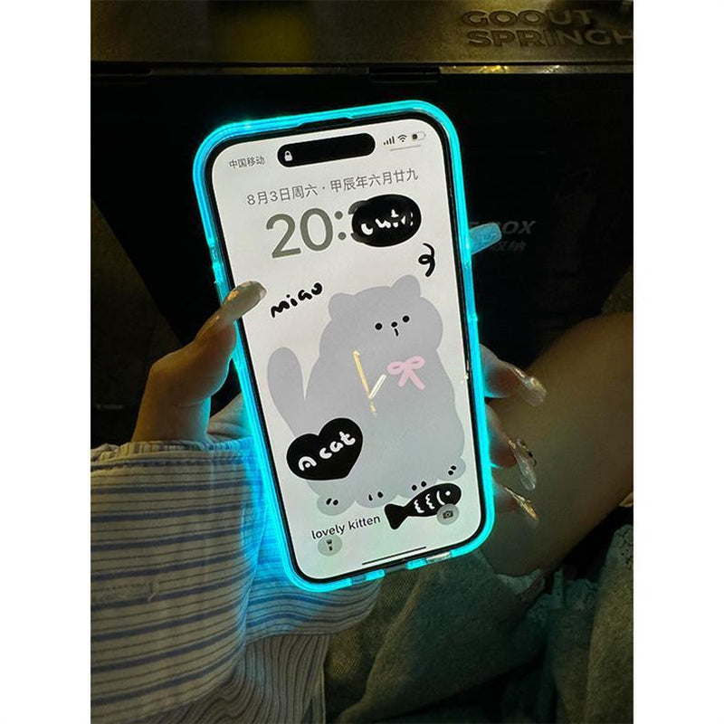 Luminous Ink Splash Cat Design - Premium Anti-Drop Protective Case for iPhone 16 Pro Max and iPhone 15
