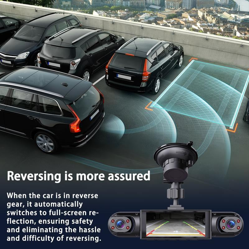 4 Channel Car Dash Cam 1080P DVR with 64GB Memory Card Full HD 3.16-Inch Screen Night Vision Parking Mode Car Video Surveillance
