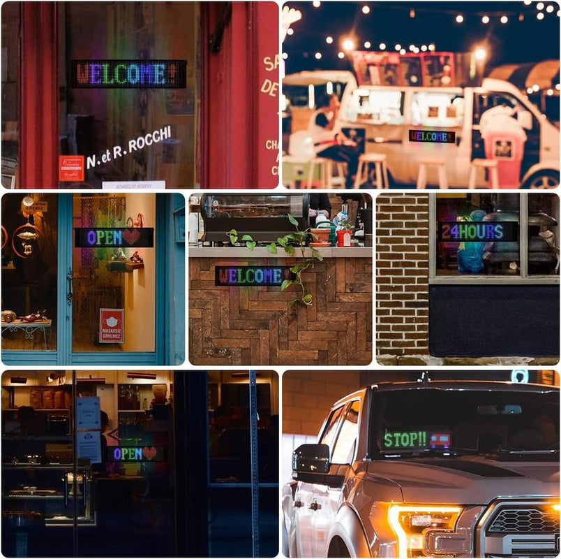 Noahtec Programmable Bluetooth-Controlled 5V LED Store Sign with Custom Text and Animation - IP66 Waterproof for Retail, Automotive, and Hospitality Applications