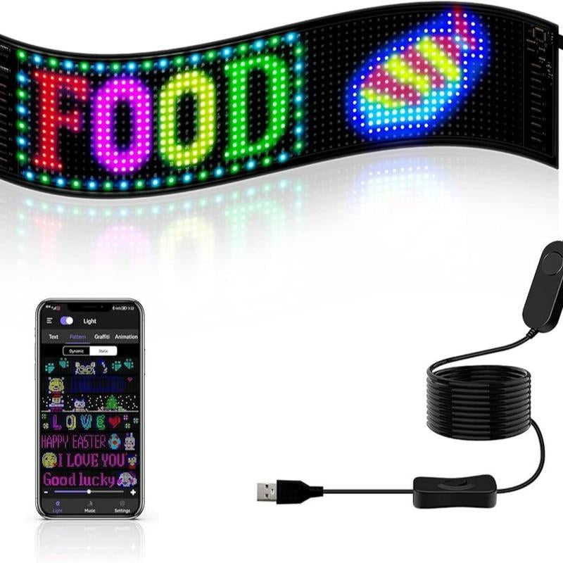 Noahtec Programmable Bluetooth-Controlled 5V LED Store Sign with Custom Text and Animation - IP66 Waterproof for Retail, Automotive, and Hospitality Applications