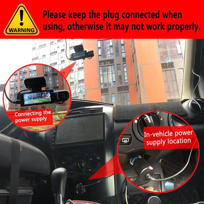 3.16-Inch Screen Dual-Channel Car Dashcam with 32GB Card, 1080P HD Front and Interior Recording, IR Night Vision, Loop Recording, and Video Surveillance for Automotive Use