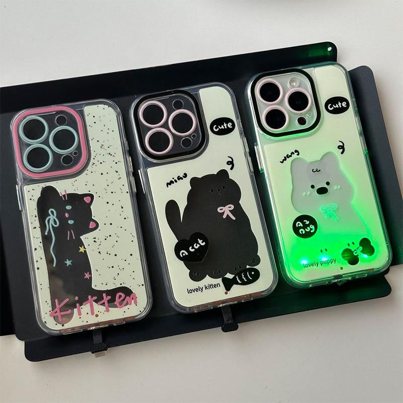 Luminous Ink Splash Cat Design - Premium Anti-Drop Protective Case for iPhone 16 Pro Max and iPhone 15