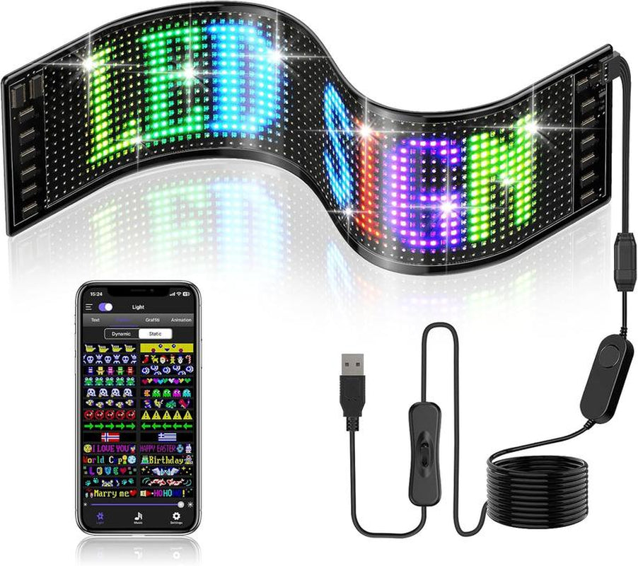 Noahtec Programmable Bluetooth-Controlled 5V LED Store Sign with Custom Text and Animation - IP66 Waterproof for Retail, Automotive, and Hospitality Applications