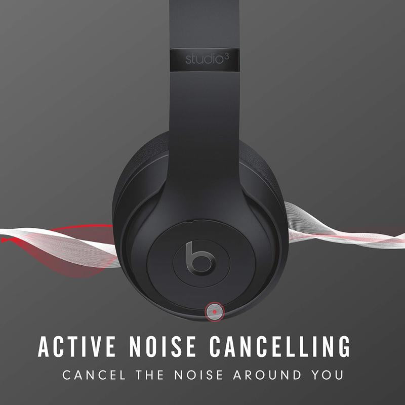 Beats Studio3 Wireless Noise-Cancelling Over-Ear Headphones with Apple W1 Chip, Class 1 Bluetooth, 22 Hours of Listening Time, and Built-In Microphone - Matte Black